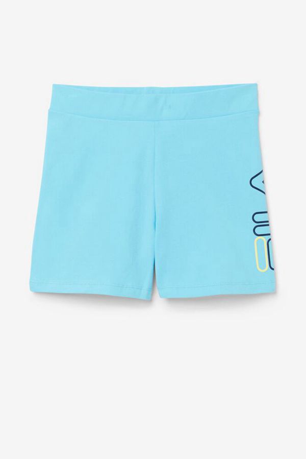 Fila Beatriz High Waist Bike Women's Shorts - Blue/Light Green/Navy,NZ 47-48139